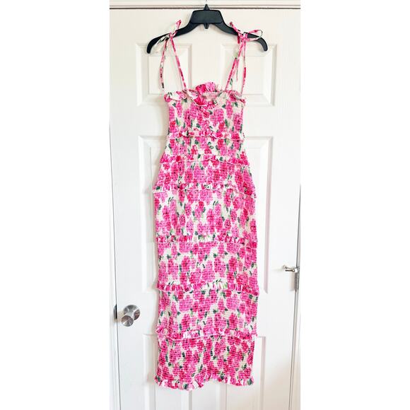 SHOW ME YOUR MUMU Stella Smocked Floral Midi Dress Medium M - Picture 5 of 9
